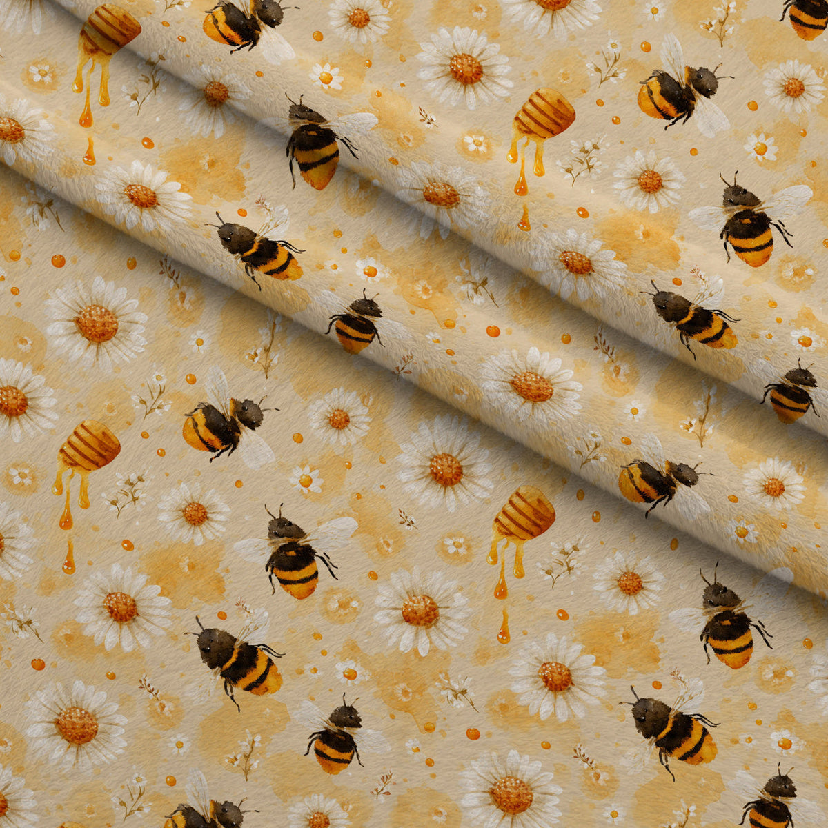 Pollen Parade Pattern 14 Fleece Fabric — fleece fabric folded close-up preview (mv-fleece-v1:lying)