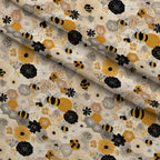 Pollen Parade Pattern 19 Fleece Fabric — fleece fabric folded close-up preview (mv-fleece-v1:lying)