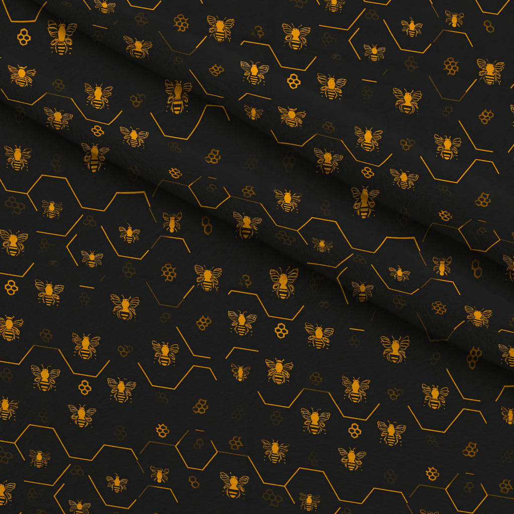Pollen Parade Pattern 27 Fleece Fabric — fleece fabric folded close-up preview (mv-fleece-v1:lying)