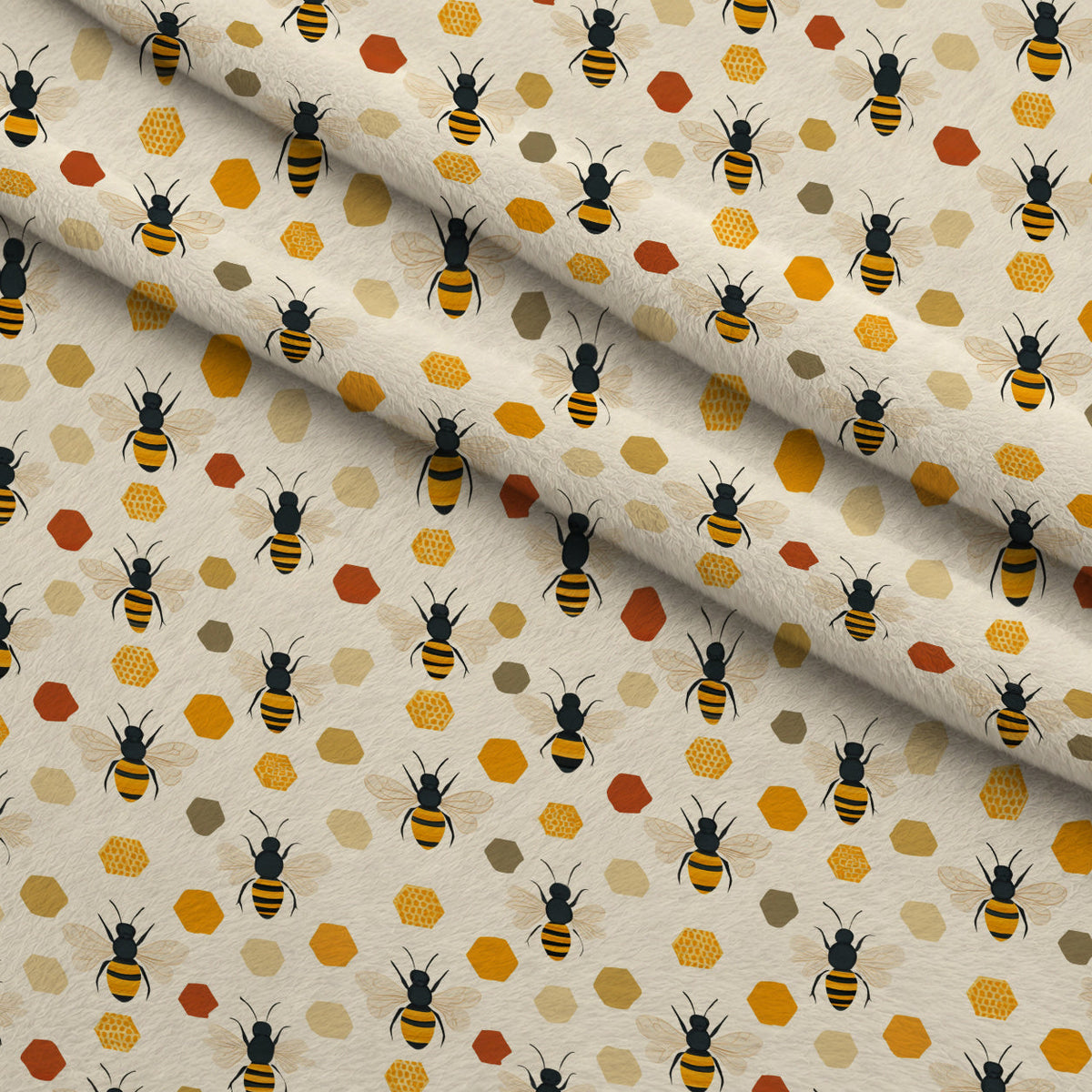Pollen Parade Pattern 28 Fleece Fabric — fleece fabric folded close-up preview (mv-fleece-v1:lying)