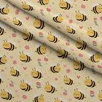 Pollen Parade Pattern 30 Fleece Fabric — fleece fabric folded close-up preview (mv-fleece-v1:lying)