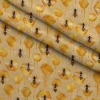Pollen Parade Pattern 35 Fleece Fabric — fleece fabric folded close-up preview (mv-fleece-v1:lying)