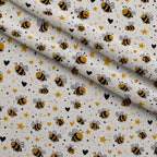 Pollen Parade Pattern 4 Fleece Fabric — fleece fabric folded close-up preview (mv-fleece-v1:lying)