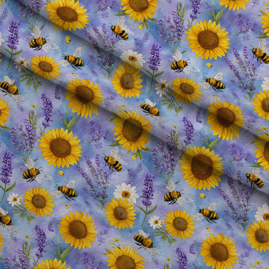Pollen Parade Pattern 42 Fleece Fabric — fleece fabric folded close-up preview (mv-fleece-v1:lying)