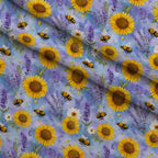 Pollen Parade Pattern 42 Fleece Fabric — fleece fabric folded close-up preview (mv-fleece-v1:lying)