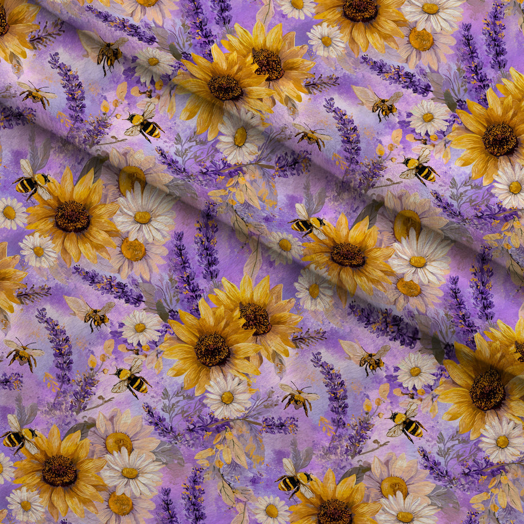 Pollen Parade Pattern 43 Fleece Fabric — fleece fabric folded close-up preview (mv-fleece-v1:lying)