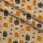 Pollen Parade Pattern 44 Fleece Fabric — fleece fabric folded close-up preview (mv-fleece-v1:lying)