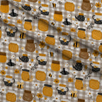 Pollen Parade Pattern 45 Fleece Fabric — fleece fabric folded close-up preview (mv-fleece-v1:lying)