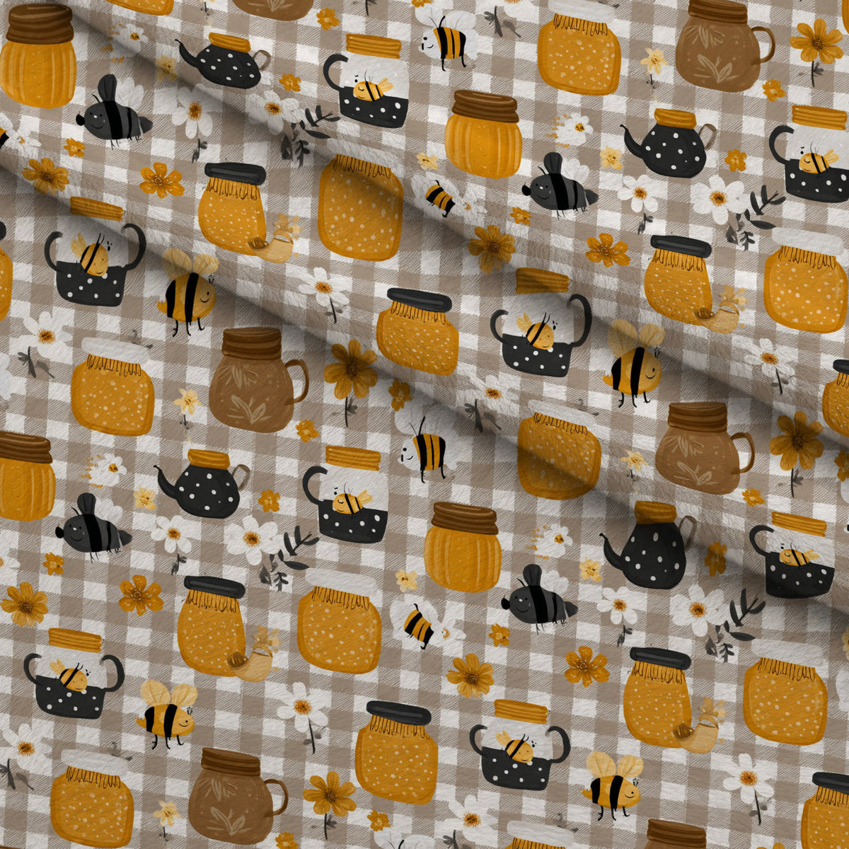 Pollen Parade Pattern 45 Fleece Fabric — fleece fabric folded close-up preview (mv-fleece-v1:lying)