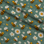 Pollen Parade Pattern 50 Fleece Fabric — fleece fabric folded close-up preview (mv-fleece-v1:lying)