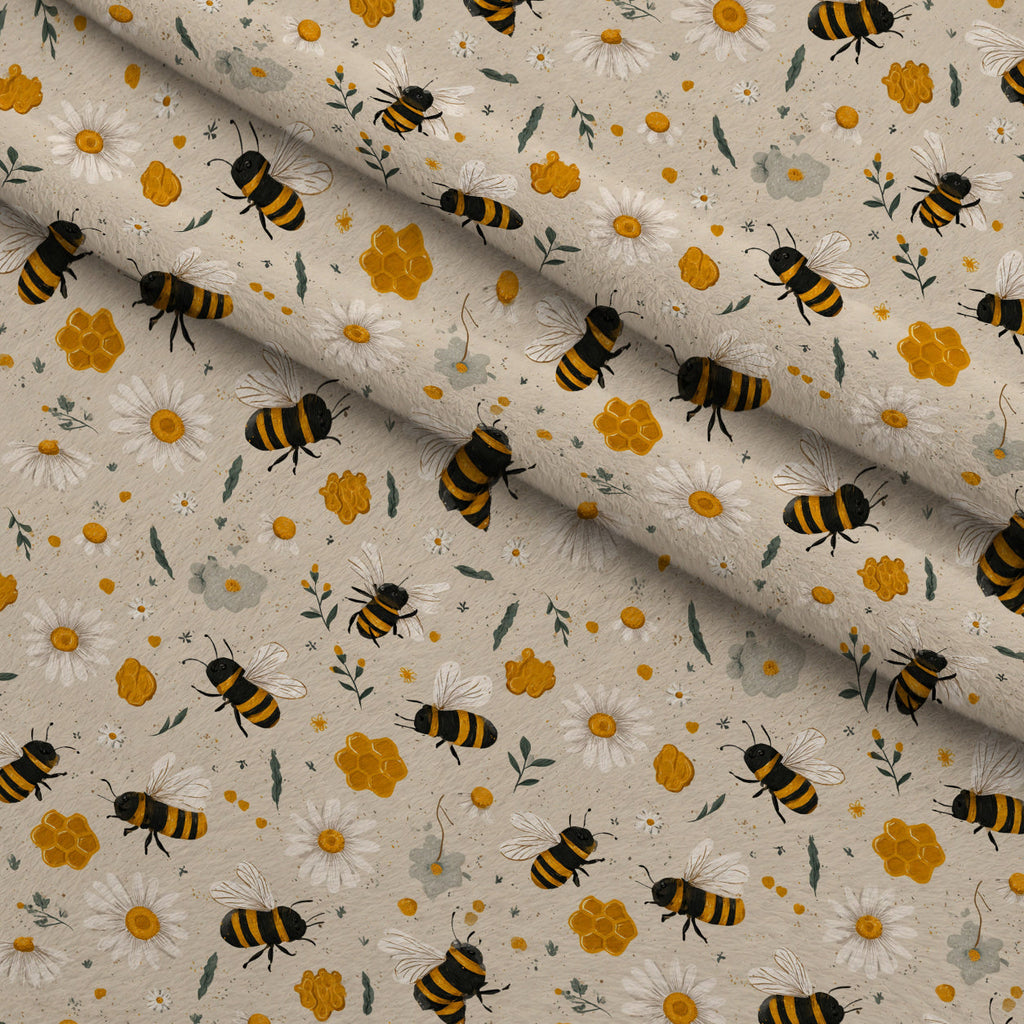 Pollen Parade Pattern 51 Fleece Fabric — fleece fabric folded close-up preview (mv-fleece-v1:lying)