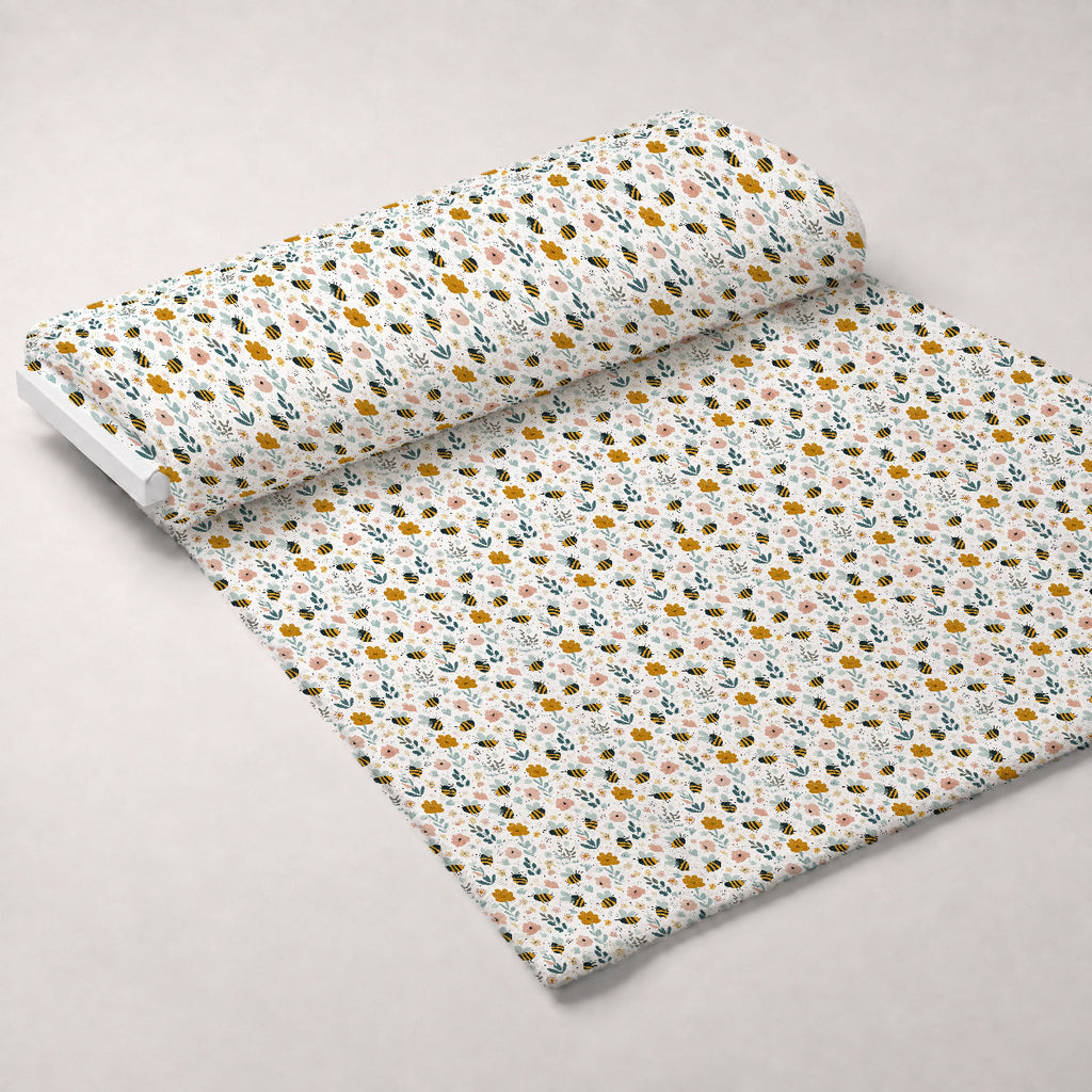 Pollen Parade Pattern 52 Fleece Fabric — fleece fabric unrolled bolt preview (mv-fleece-v1:bolt)