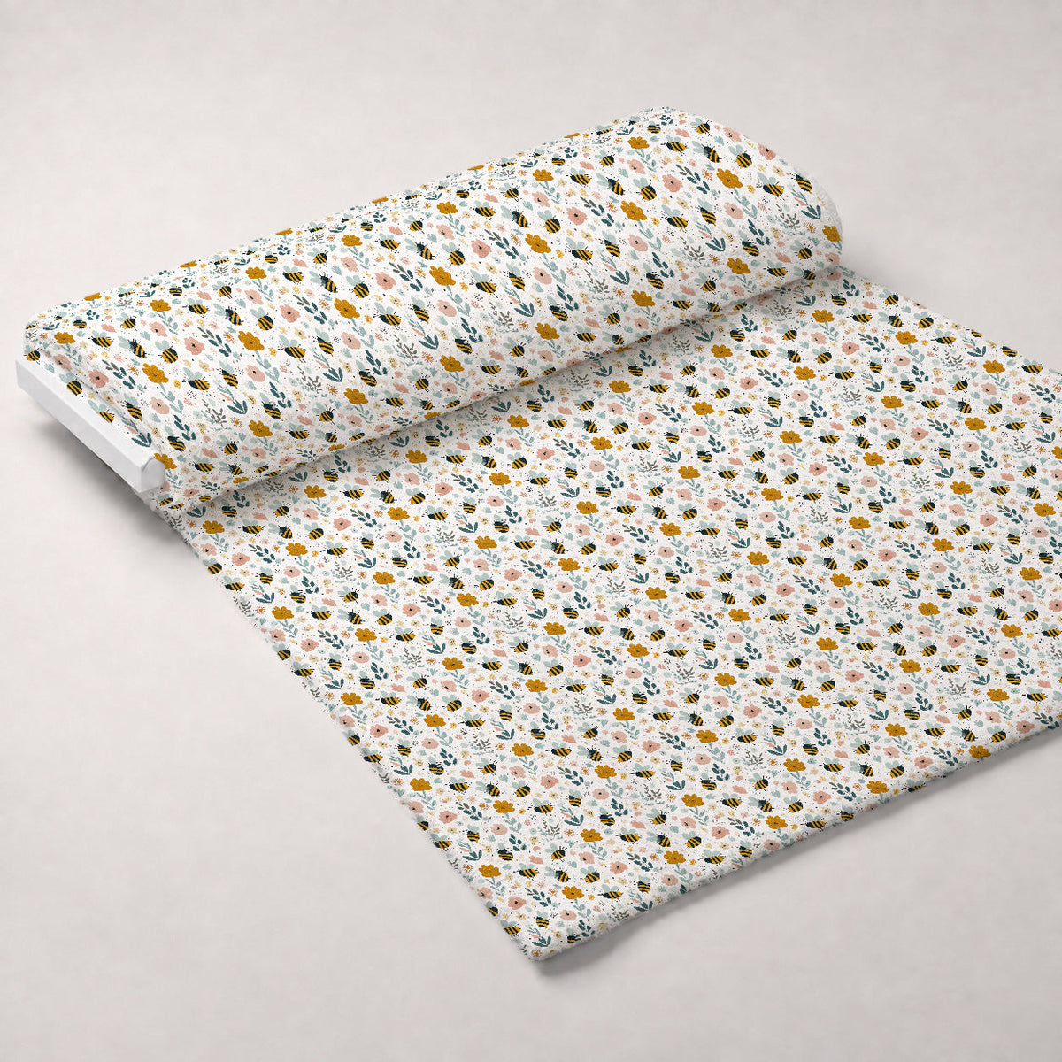 Pollen Parade Pattern 52 Fleece Fabric — fleece fabric unrolled bolt preview (mv-fleece-v1:bolt)