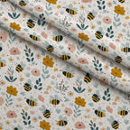 Pollen Parade Pattern 52 Fleece Fabric — fleece fabric folded close-up preview (mv-fleece-v1:lying)