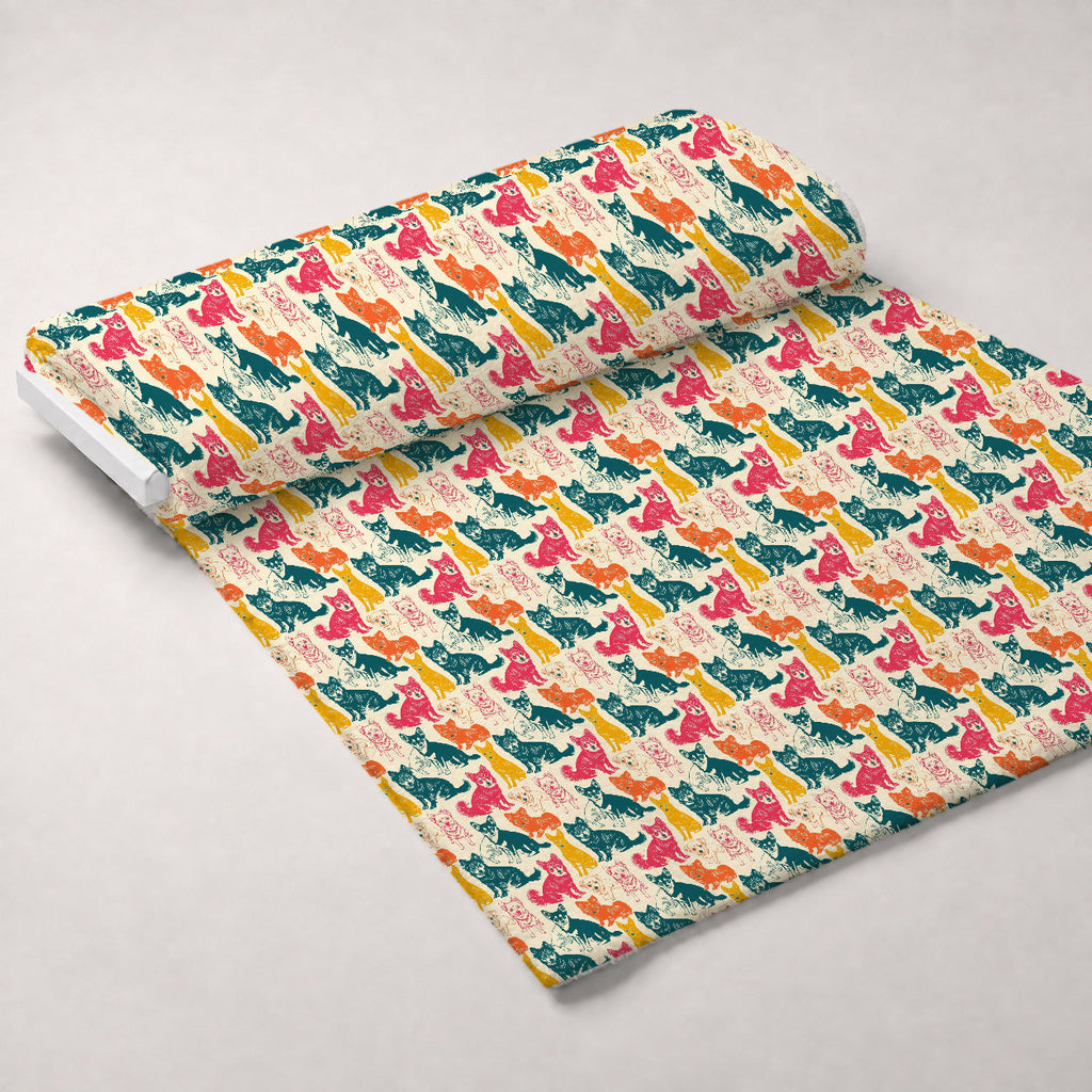 Pop Art Pups Pattern 1 Fleece Fabric — fleece fabric unrolled bolt preview (mv-fleece-v1:bolt)