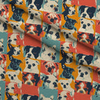 Pop Art Pups Pattern 4 Fleece Fabric — fleece fabric folded close-up preview (mv-fleece-v1:lying)