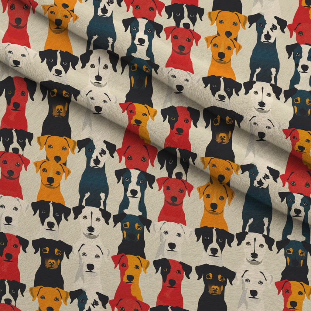 Pop Art Pups Pattern 5 Fleece Fabric — fleece fabric folded close-up preview (mv-fleece-v1:lying)