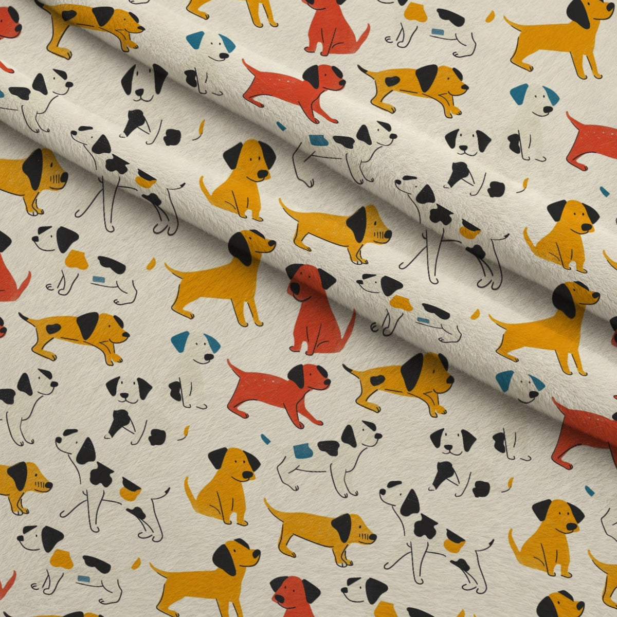 Pop Art Pups Pattern 6 Fleece Fabric — fleece fabric folded close-up preview (mv-fleece-v1:lying)