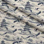 Porcelain Aviary Pattern 10 Fleece Fabric — fleece fabric folded close-up preview (mv-fleece-v1:lying)