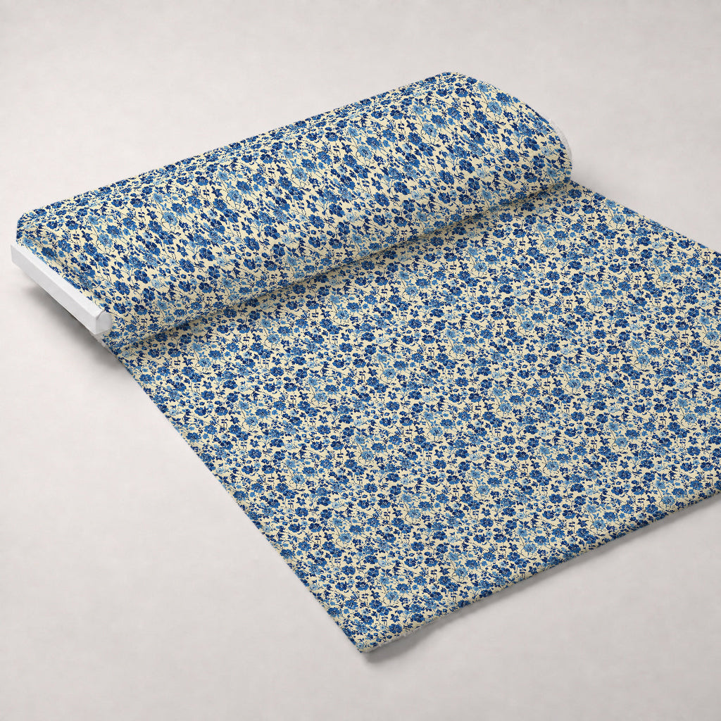 Porcelain Aviary Pattern 2 Fleece Fabric — fleece fabric unrolled bolt preview (mv-fleece-v1:bolt)