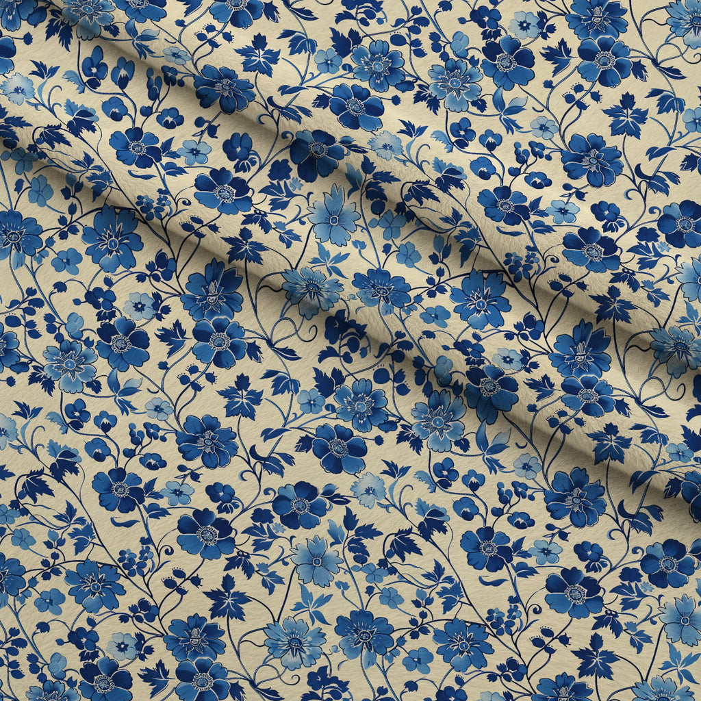 Porcelain Aviary Pattern 2 Fleece Fabric — fleece fabric folded close-up preview (mv-fleece-v1:lying)