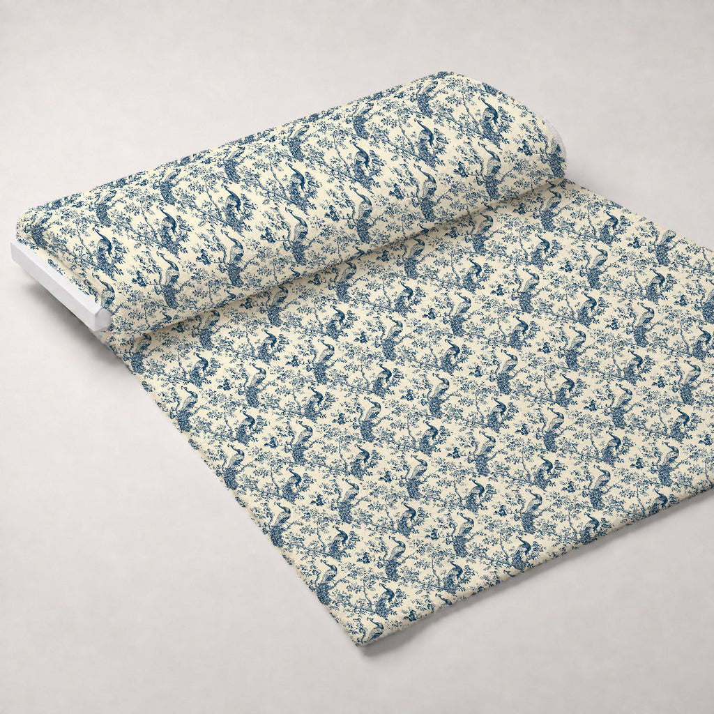 Porcelain Aviary Pattern 3 Fleece Fabric — fleece fabric unrolled bolt preview (mv-fleece-v1:bolt)