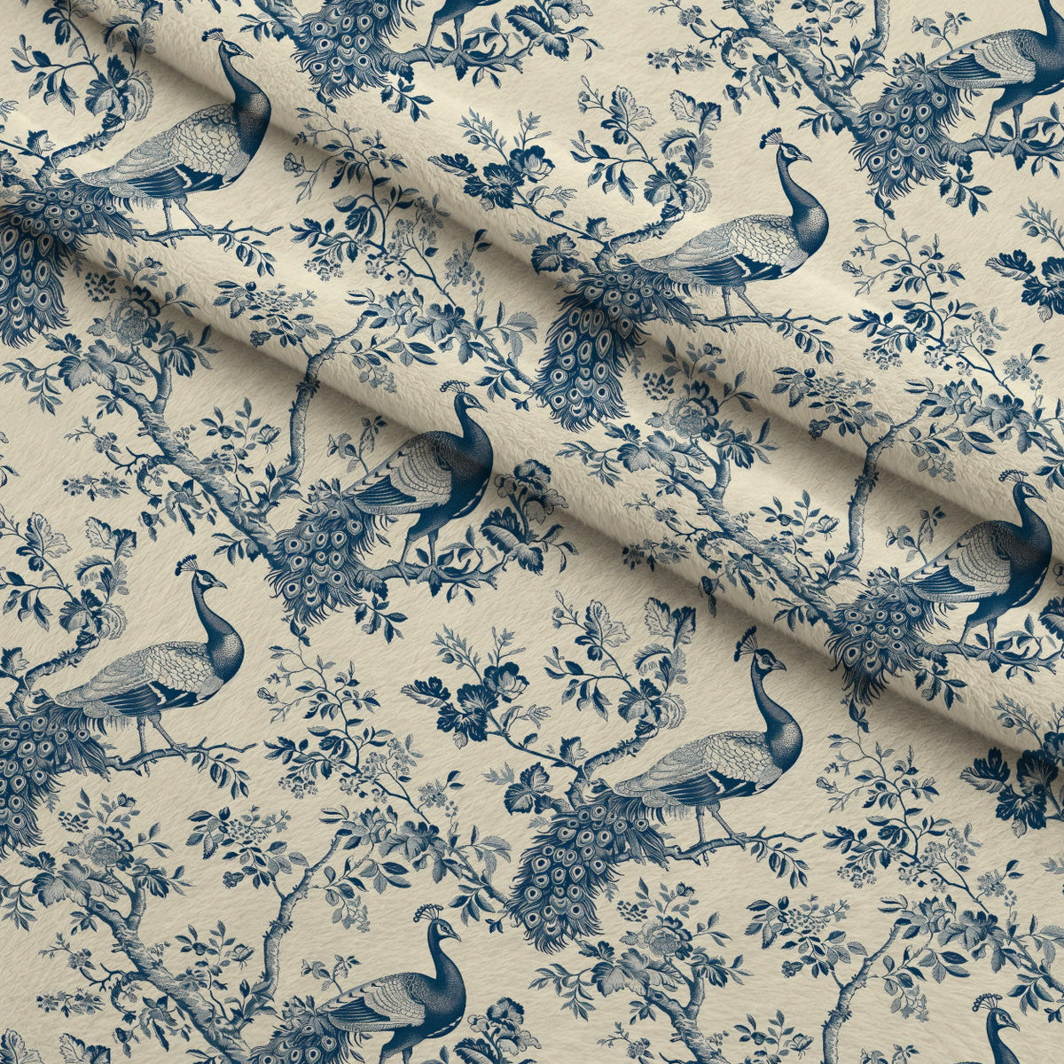 Porcelain Aviary Pattern 3 Fleece Fabric — fleece fabric folded close-up preview (mv-fleece-v1:lying)