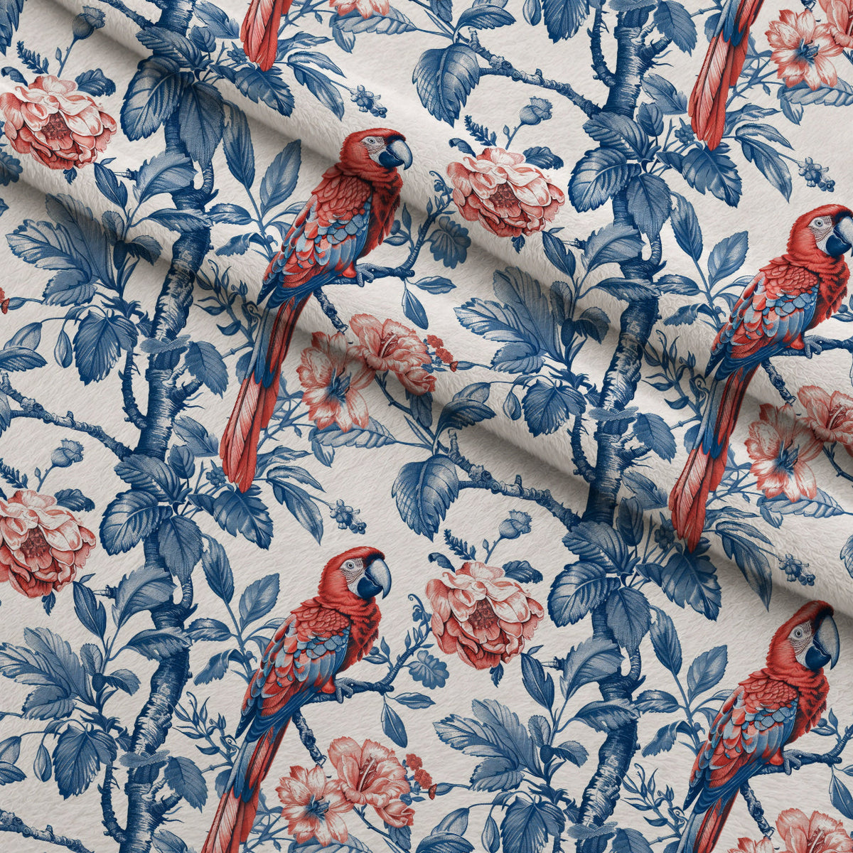 Porcelain Aviary Pattern 5 Fleece Fabric — fleece fabric folded close-up preview (mv-fleece-v1:lying)