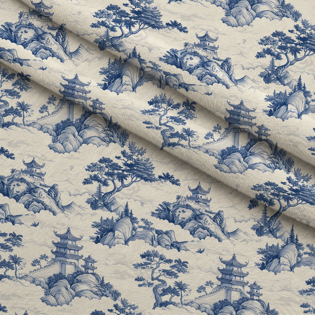Porcelain Aviary Pattern 9 Fleece Fabric — fleece fabric folded close-up preview (mv-fleece-v1:lying)