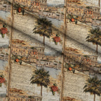 Postcard Roses Pattern 1 Fleece Fabric — fleece fabric folded close-up preview (mv-fleece-v1:lying)