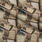 Postcard Roses Pattern 4 Fleece Fabric — fleece fabric folded close-up preview (mv-fleece-v1:lying)