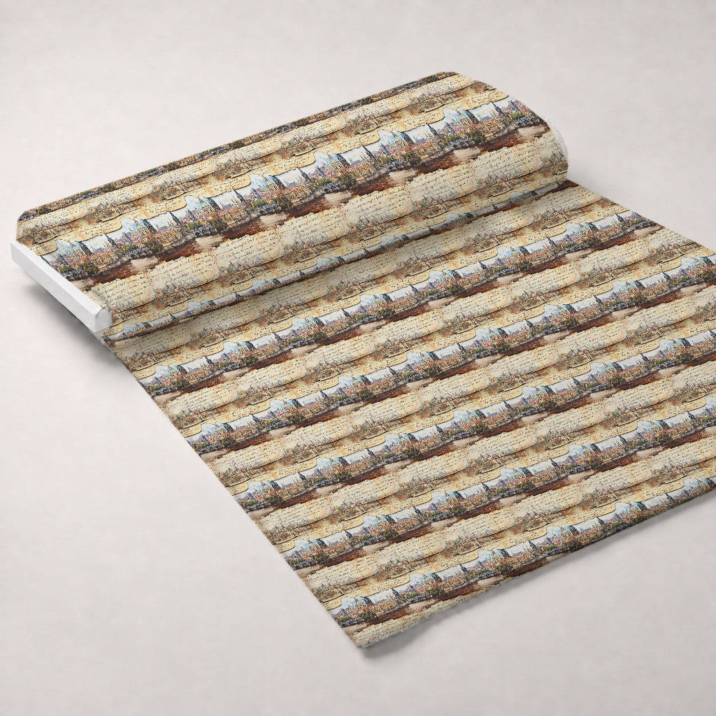 Postcard Roses Pattern 8 Fleece Fabric — fleece fabric unrolled bolt preview (mv-fleece-v1:bolt)