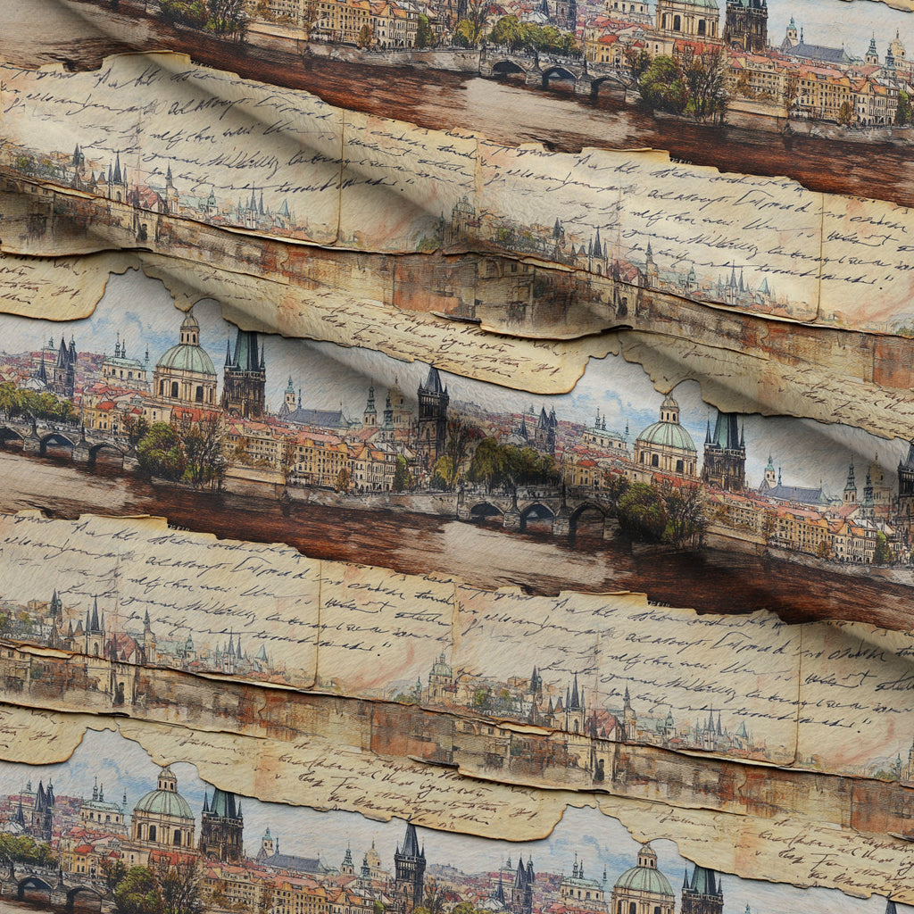 Postcard Roses Pattern 8 Fleece Fabric — fleece fabric folded close-up preview (mv-fleece-v1:lying)