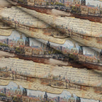 Postcard Roses Pattern 8 Fleece Fabric — fleece fabric folded close-up preview (mv-fleece-v1:lying)