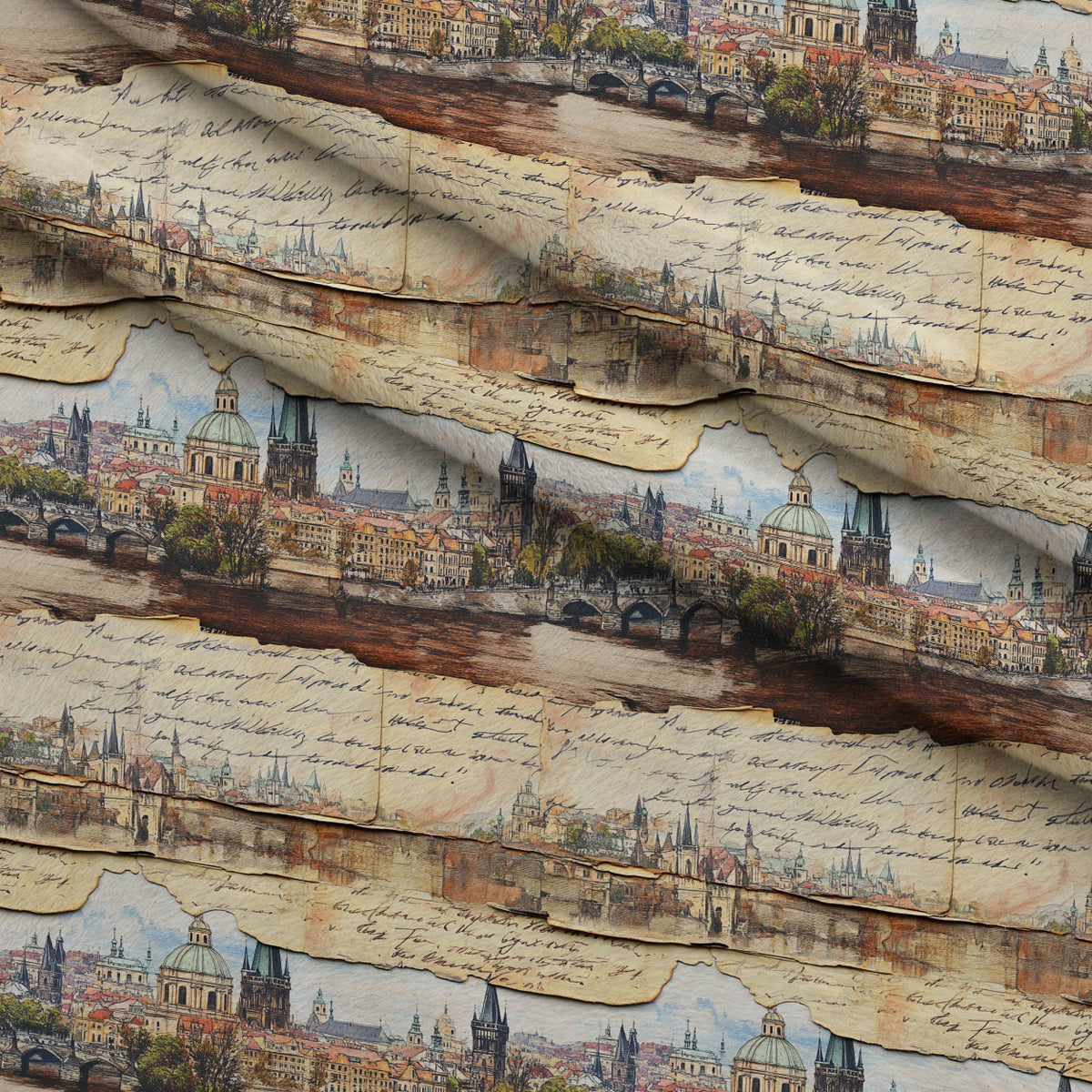 Postcard Roses Pattern 8 Fleece Fabric — fleece fabric folded close-up preview (mv-fleece-v1:lying)
