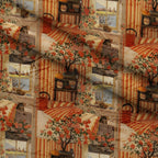 Postmarked Parlor Pattern 1 Fleece Fabric — fleece fabric folded close-up preview (mv-fleece-v1:lying)