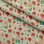 Postmarked Roses Pattern 7 Fleece Fabric — fleece fabric folded close-up preview (mv-fleece-v1:lying)