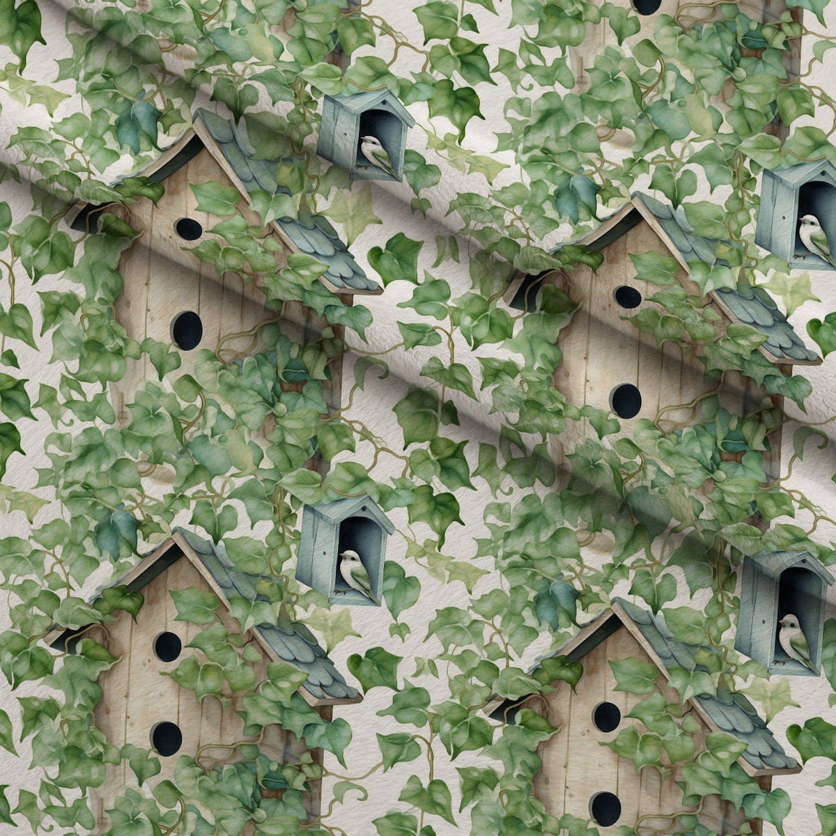 Potting Shed Pattern 1 Fleece Fabric — fleece fabric folded close-up preview (mv-fleece-v1:lying)