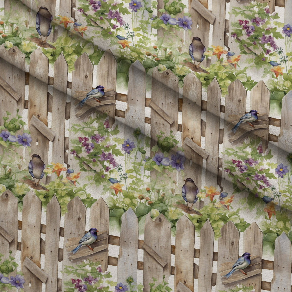 Potting Shed Pattern 3 Fleece Fabric — fleece fabric folded close-up preview (mv-fleece-v1:lying)