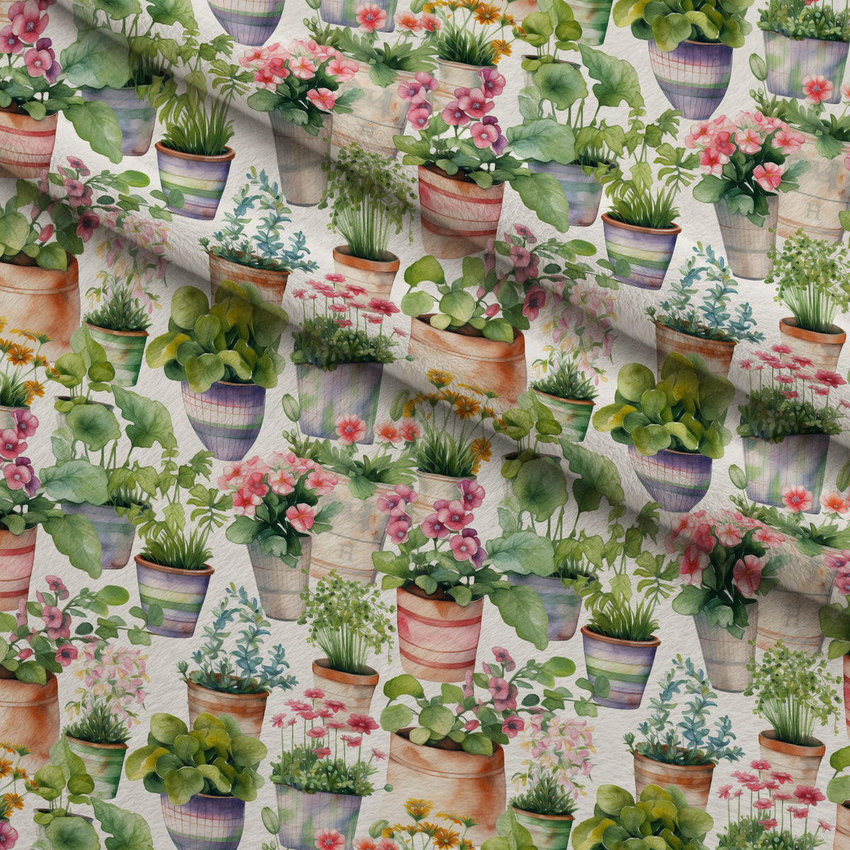 Potting Shed Pattern 4 Fleece Fabric — fleece fabric folded close-up preview (mv-fleece-v1:lying)