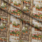 Potting Shed Pattern 5 Fleece Fabric — fleece fabric folded close-up preview (mv-fleece-v1:lying)