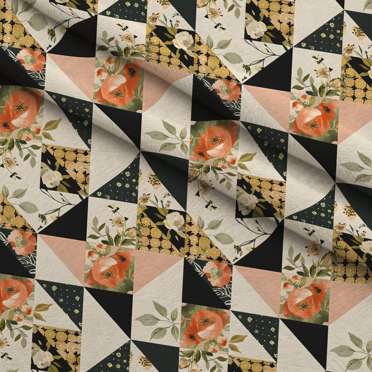 Prairie Blooms Pattern 14 Fleece Fabric — fleece fabric folded close-up preview (mv-fleece-v1:lying)