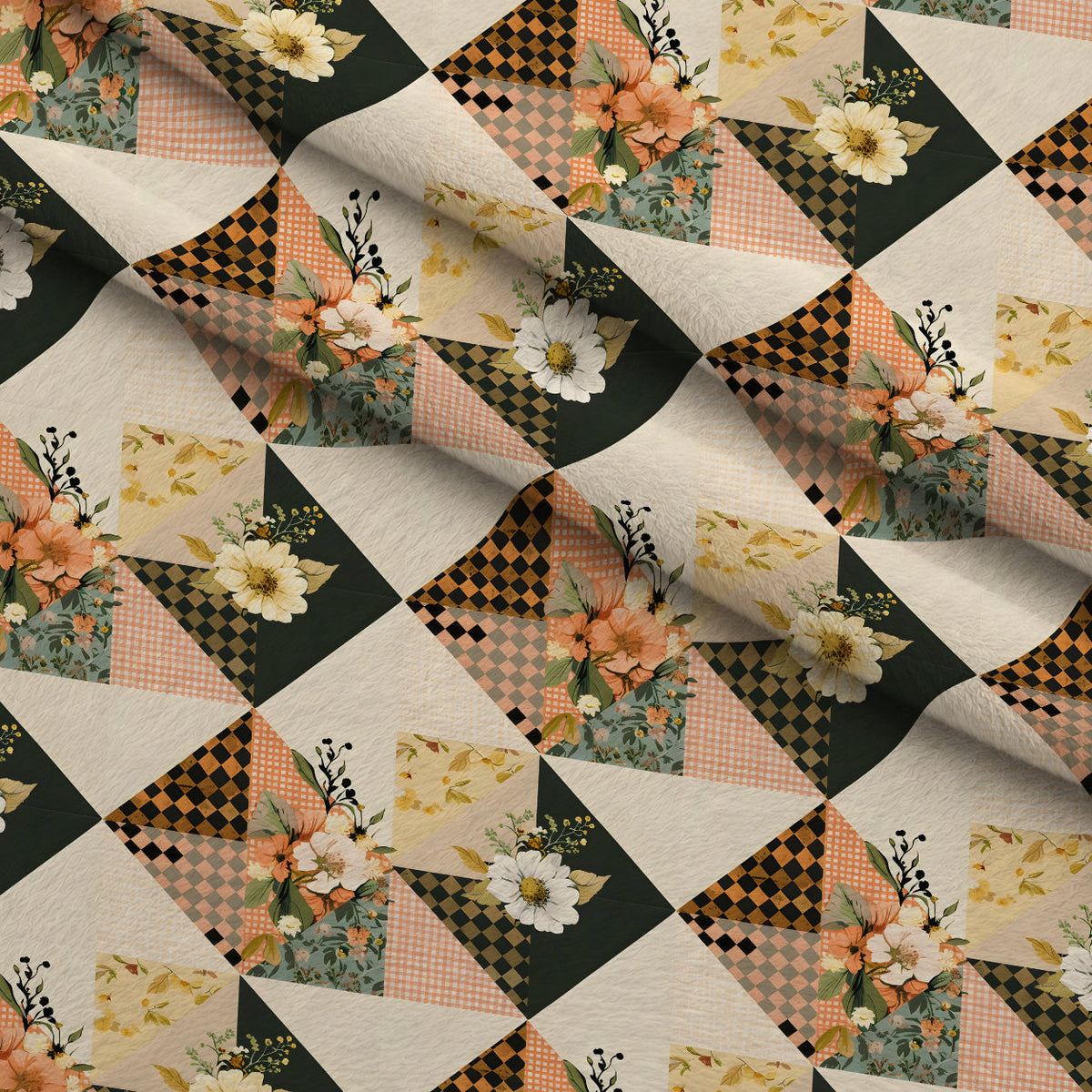 Prairie Blooms Pattern 15 Fleece Fabric — fleece fabric folded close-up preview (mv-fleece-v1:lying)