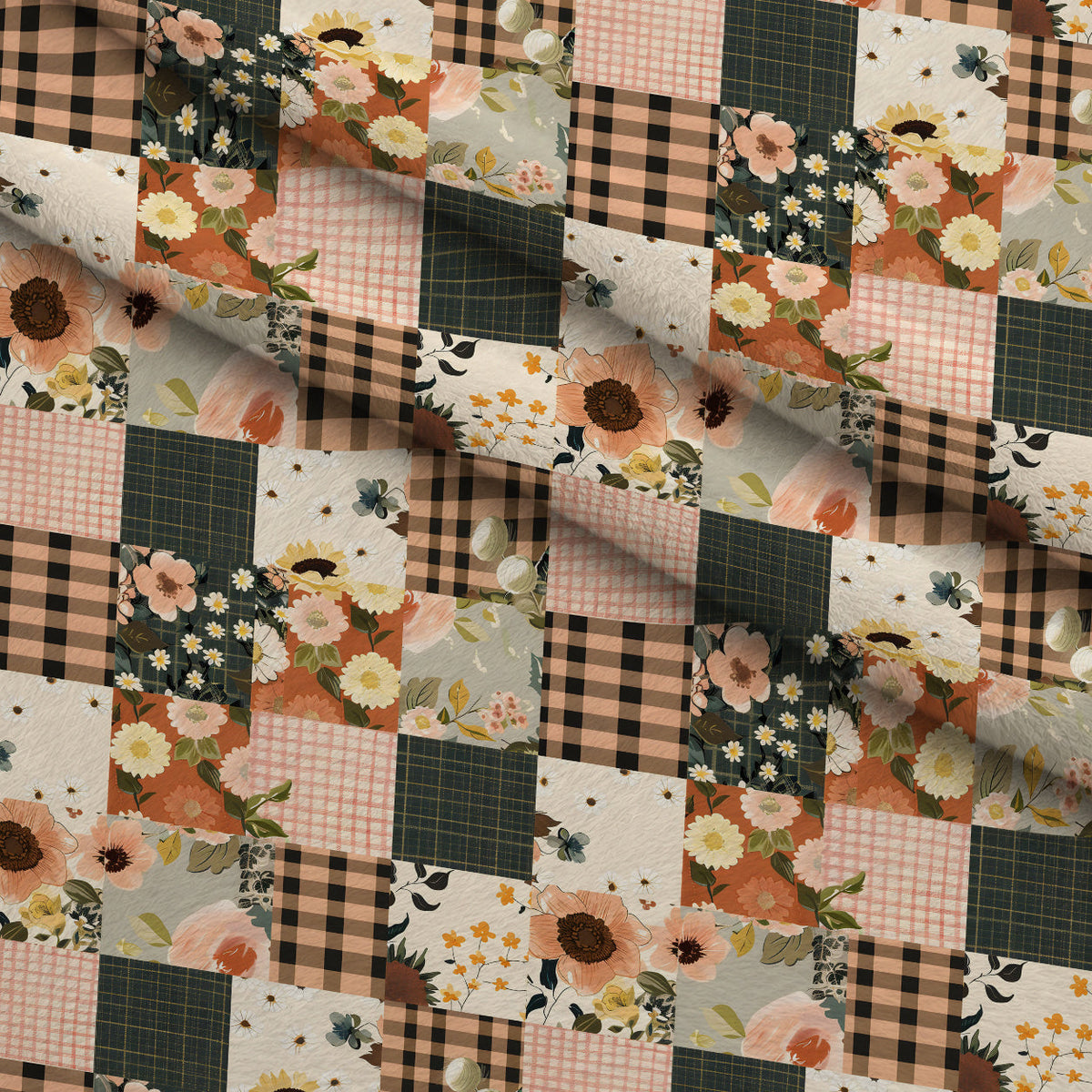 Prairie Blooms Pattern 18 Fleece Fabric — fleece fabric folded close-up preview (mv-fleece-v1:lying)