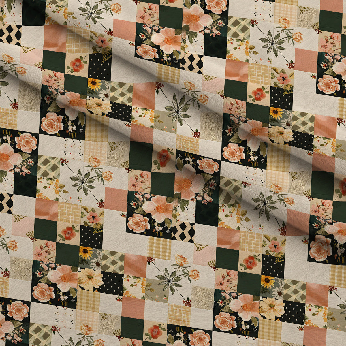 Prairie Blooms Pattern 19 Fleece Fabric — fleece fabric folded close-up preview (mv-fleece-v1:lying)