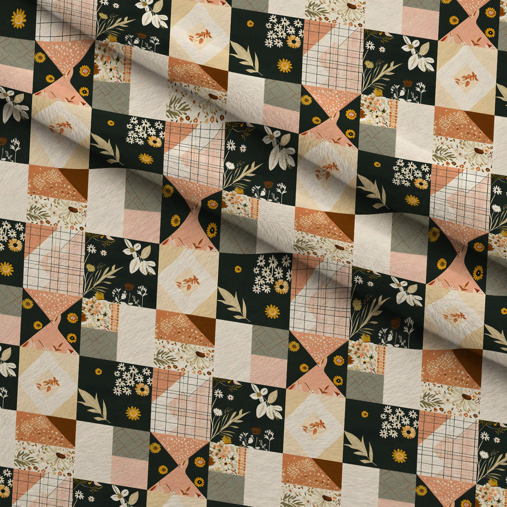Prairie Blooms Pattern 4 Fleece Fabric — fleece fabric folded close-up preview (mv-fleece-v1:lying)