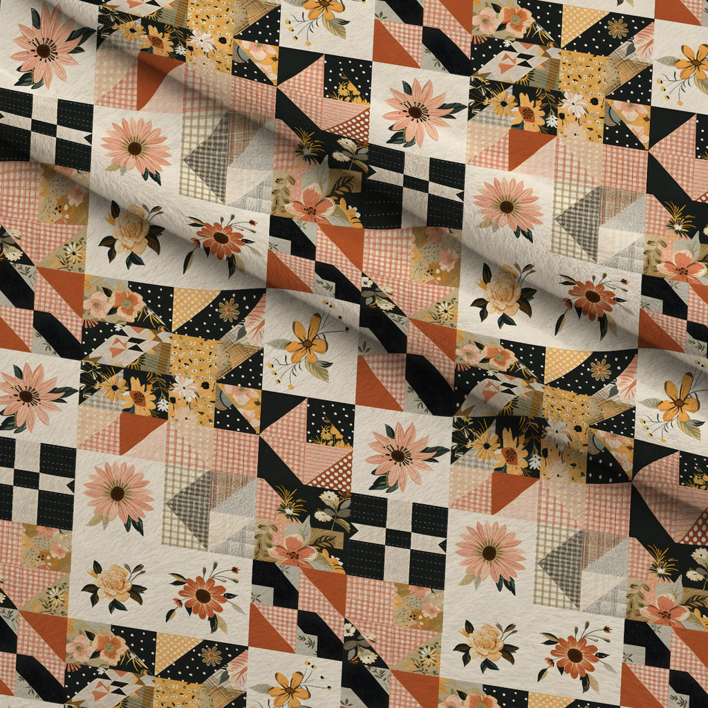 Prairie Blooms Pattern 5 Fleece Fabric — fleece fabric folded close-up preview (mv-fleece-v1:lying)