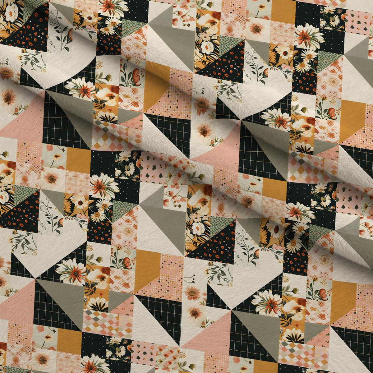 Prairie Blooms Pattern 7 Fleece Fabric — fleece fabric folded close-up preview (mv-fleece-v1:lying)