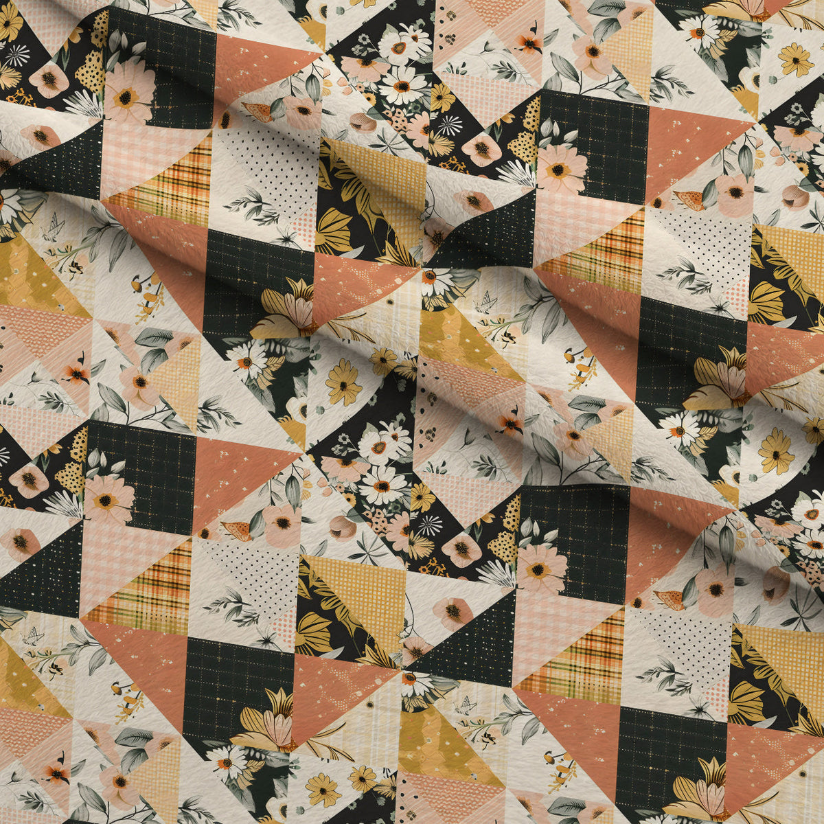 Prairie Blooms Pattern 9 Fleece Fabric — fleece fabric folded close-up preview (mv-fleece-v1:lying)