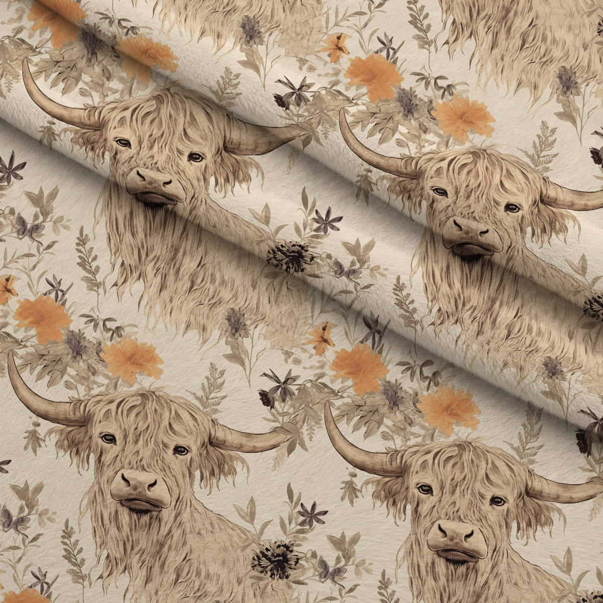 Prairie Petals Pattern 5 Fleece Fabric — fleece fabric folded close-up preview (mv-fleece-v1:lying)